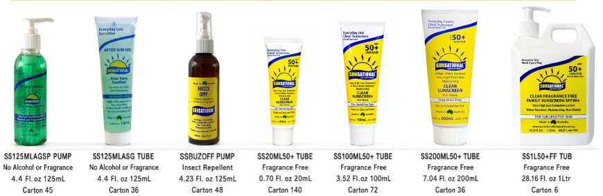 Sunational Suncare Range